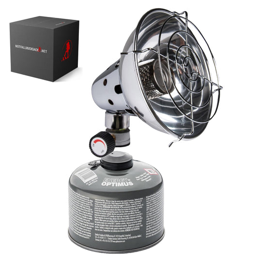 ערכת חום חירום מחמם קרינה בסיסי עם מחסנית גז תואמת