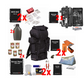 Emergency backpack for 2 people - twice the content - incl. food, sleeping, first aid escape backpack twice