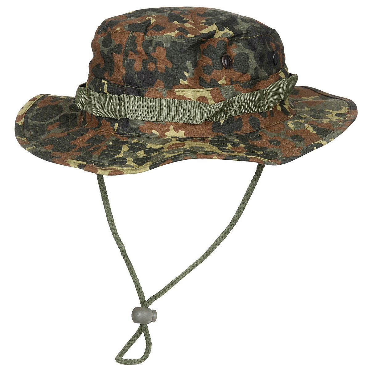 טקטי Boonie Flecktarn - כובע בוש, רצועת סנטר בצבע ירוק