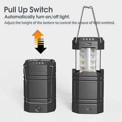 Solar Camping Hand Crank Lantern, Portable Ultra Bright LED Flashlight with Rechargeable Battery