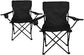 סט 2 כסאות דייג של Nexos, כסאות דייג, כסאות מתקפלים, כסאות קמפינג, כסאות מתקפלים עם משענות יד ומחזיקי כוסות, פרקטי, חזק, קל משקל, שחור