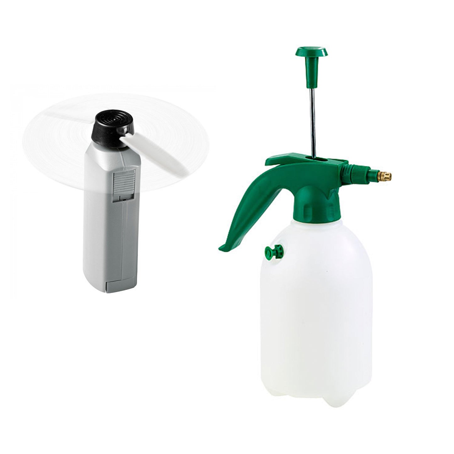 Anti heat kit M with hand fan and pressure spray bottle
