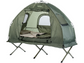 אוהל 4 ב-1 כולל מיטת מחנה, שק שינה לחורף, מזרון והגנה מהשמש - היערכות לשעת חירום - אוהל חירום - ציוד מחנאות/מחנאות