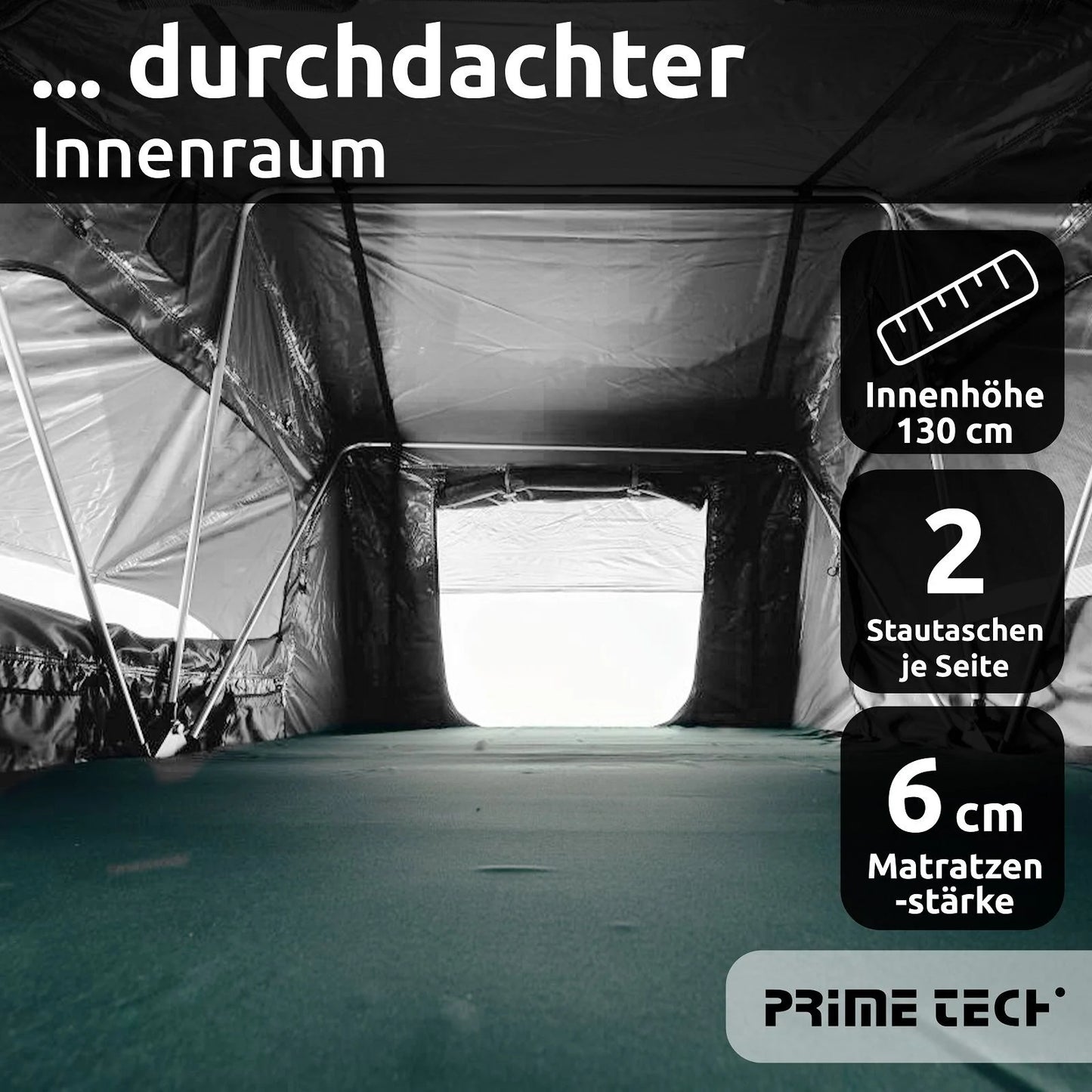 High-quality Wasteland car roof tent 240 x 140 x 130 cm
