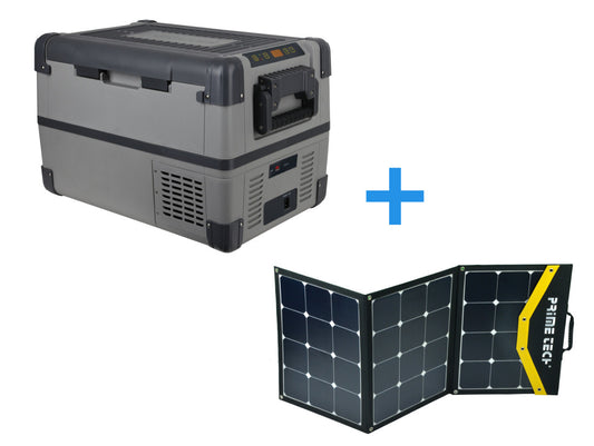 Compressor cool box 28 liters to -22°C, 12/24 volt 120WP solar bundle