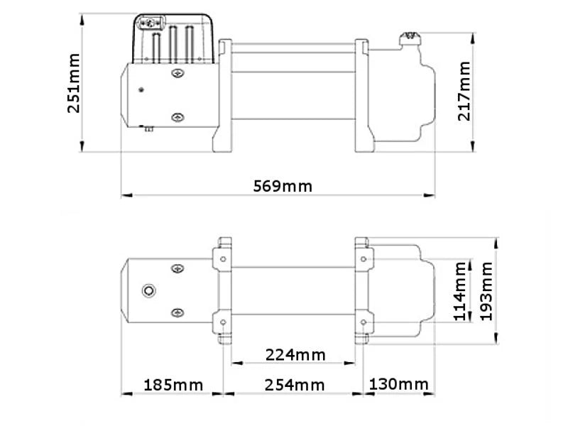 Electric winch 7620kg 12V - model WF16 with steel cable